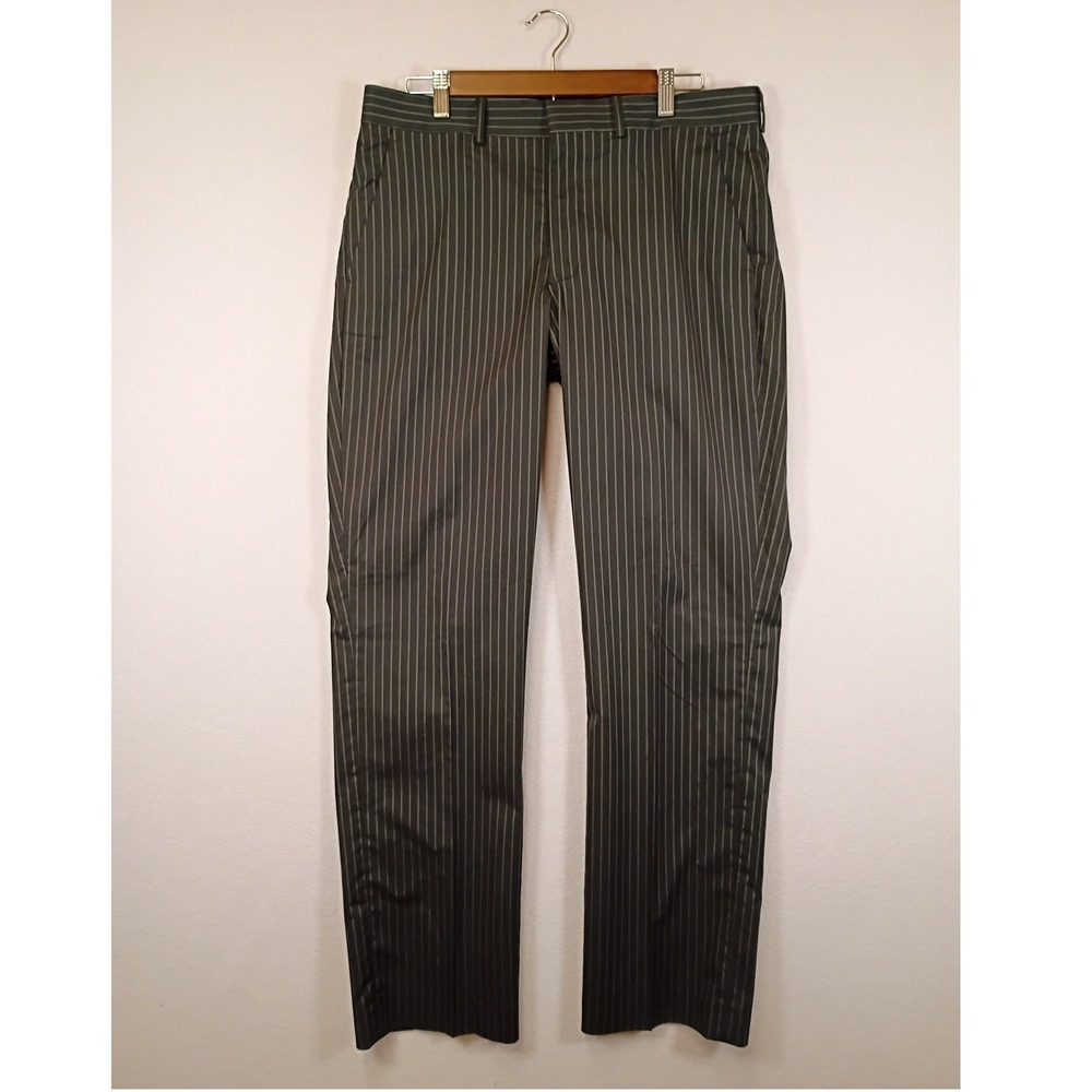 Dark Academia Express Design Studio Mens 33x32 Black Pinstripe Producer Pants